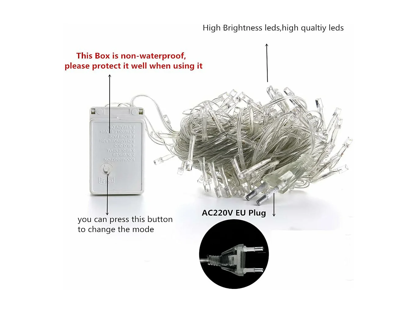 80M 800 LED Guirlande lumineuse Carnaval Mariage Extérieur Intérieur Jardin Éclairage, blanc chaud