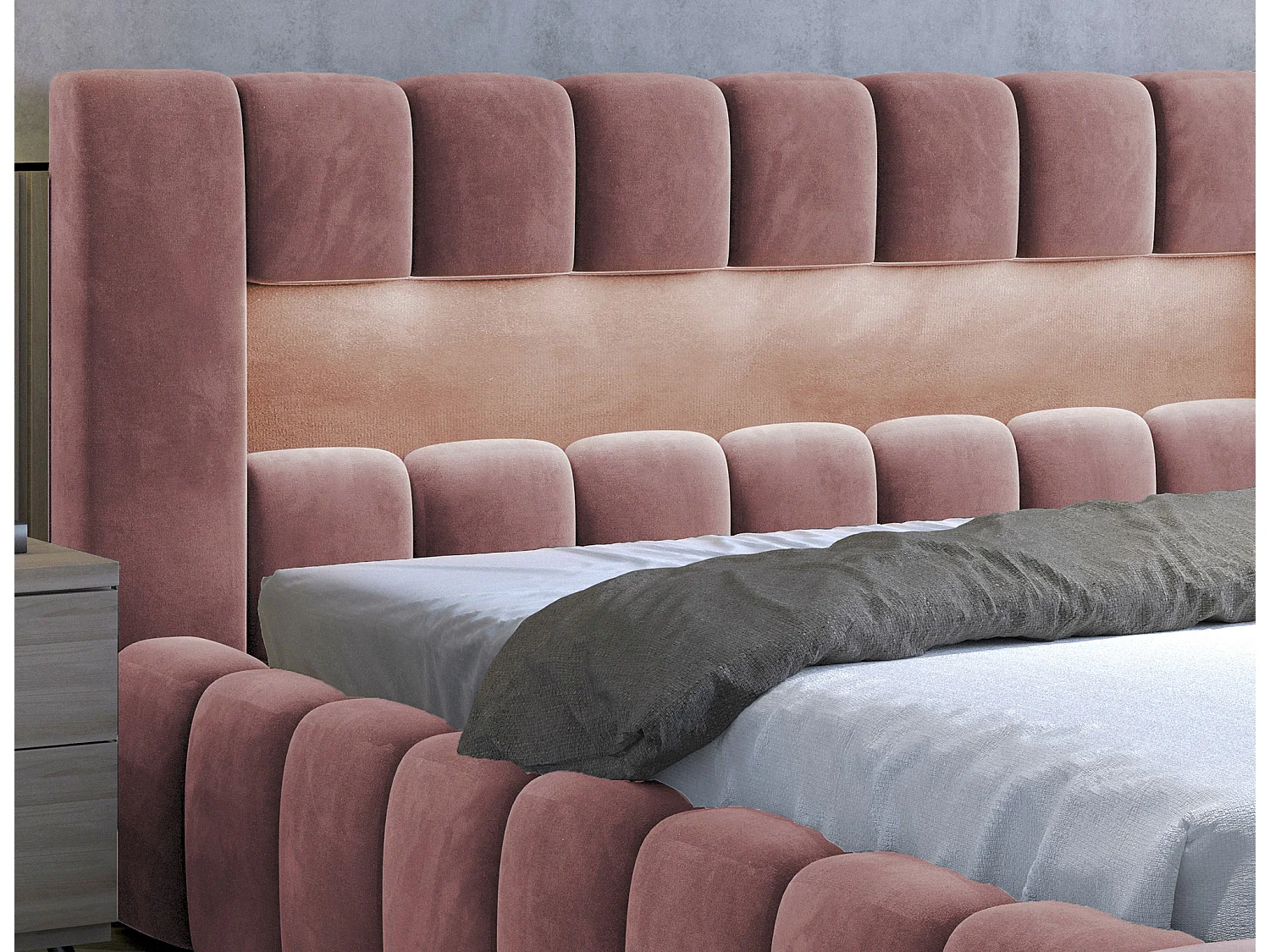 Lit Hero L-180x200/Tissu/Rose