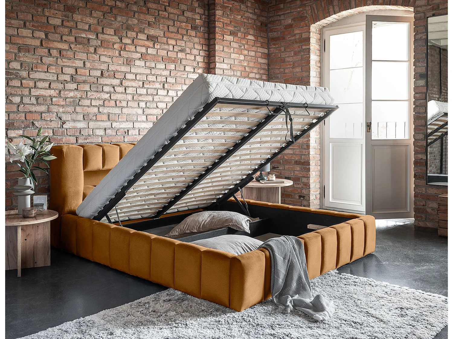 Lit Hero L-180x200/Tissu/Orange