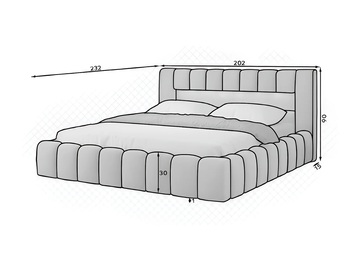 Bett Hero L-180x200/Stoffbezug/Orange