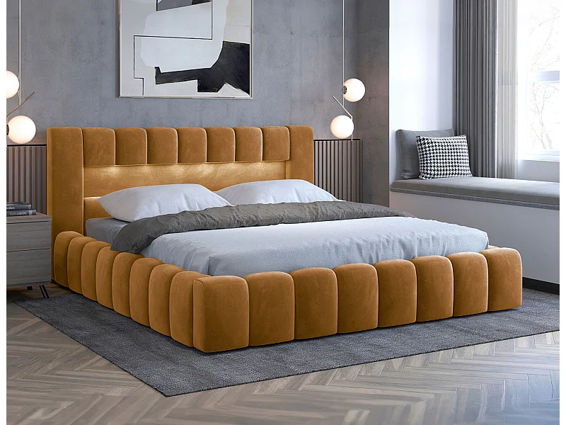 Letto Hero M (160x200)/Tessuto/Arancia