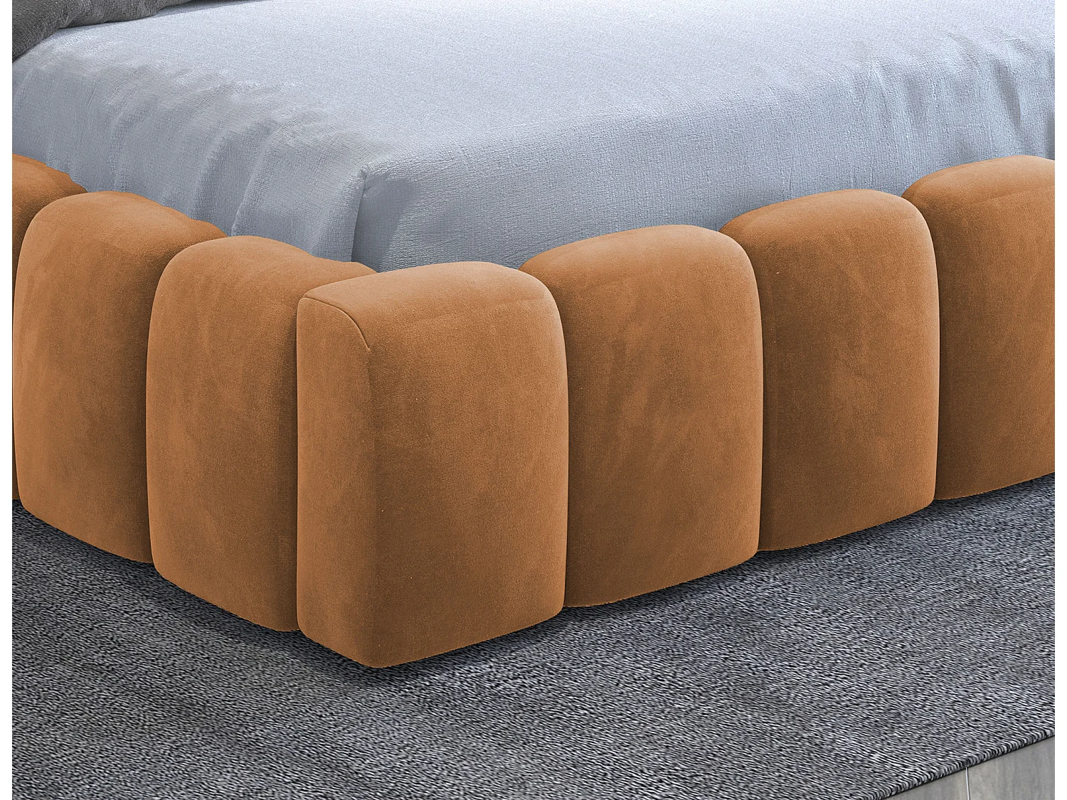 Letto Hero M (160x200)/Tessuto/Arancia