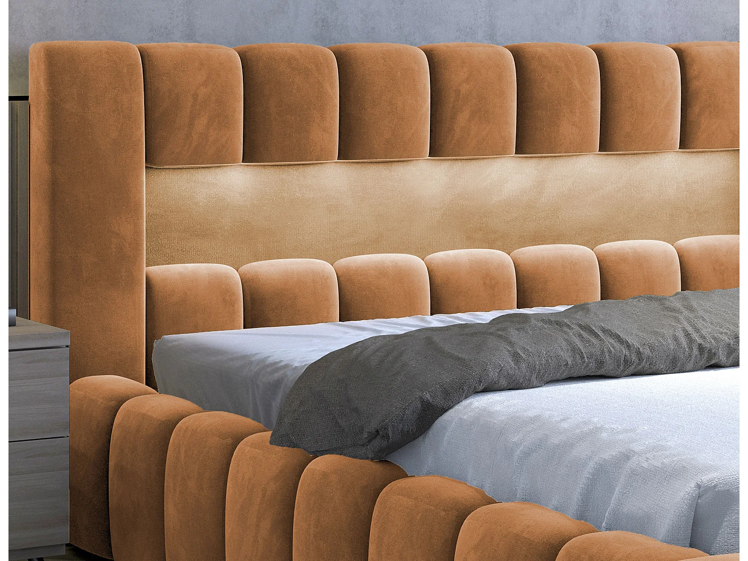 Letto Hero M (160x200)/Tessuto/Arancia