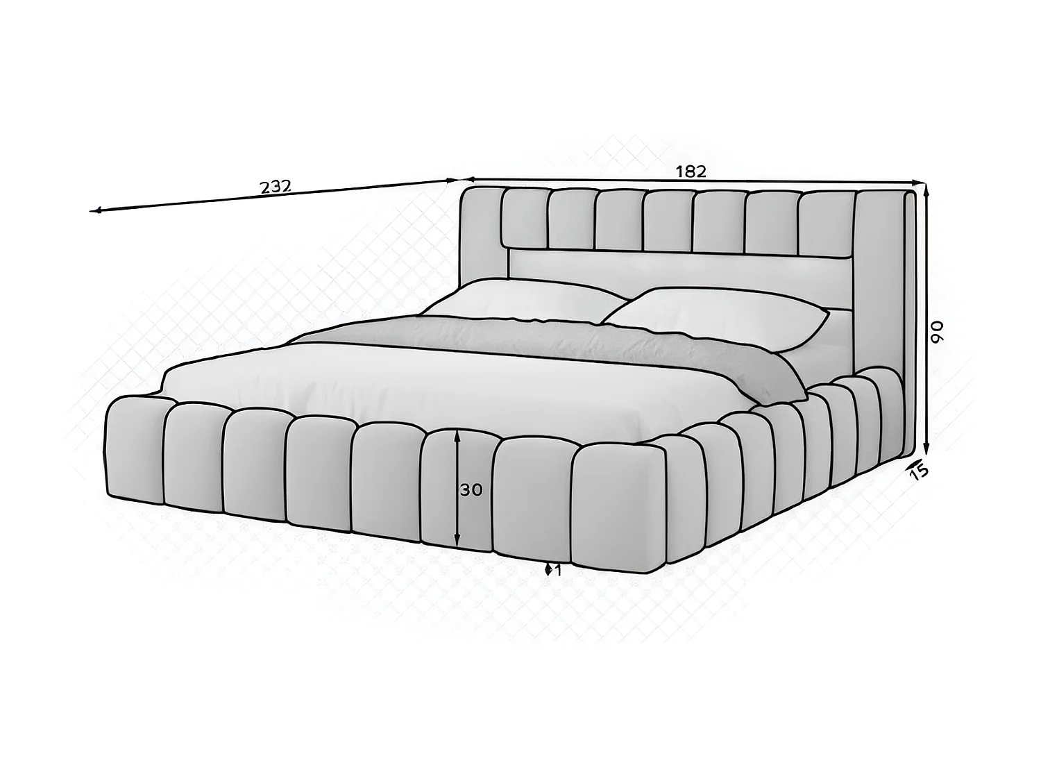 Bett Hero M-160x200/Samtstoffbezug/Pink