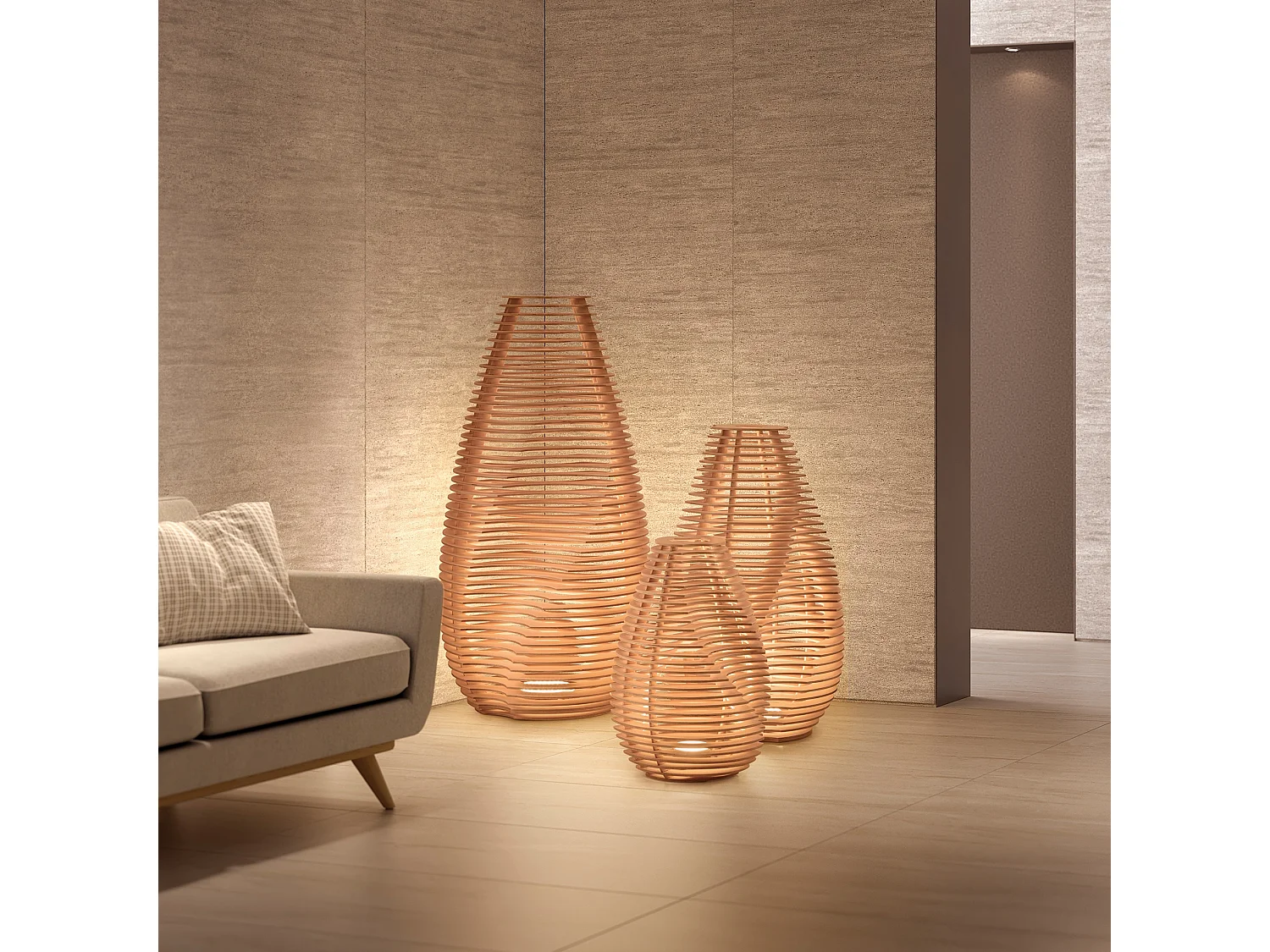 Lampada da terra moderna Twist tavolo-h.91cmxd.ø54.5cm-gx53 led t2-18w-1200lm,3k-on&off-ip20