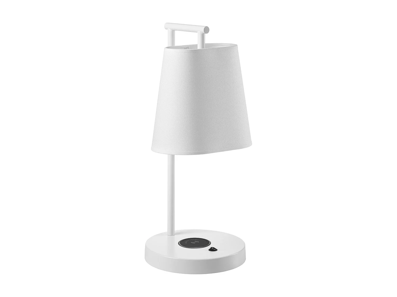 NEMO moderne interieur tafellamp - H44 cm - staal en kunststof - aan&uit - 1,5 meter kabel - oplaadbasis - IP20 - E27 40W - wit en wit