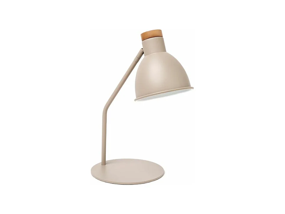 Lampe de table classique Valan-h35cm-e27 60w-ip20-350º-on&off-acier,bois-moka