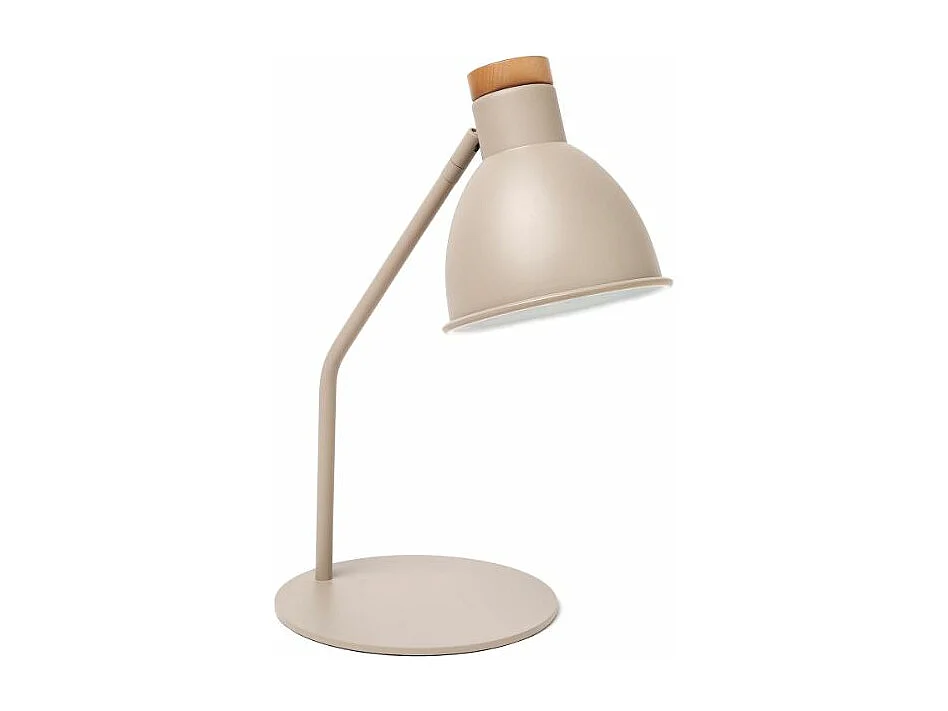 Lampe de table classique Valan-h35cm-e27 60w-ip20-350º-on&off-acier,bois-moka