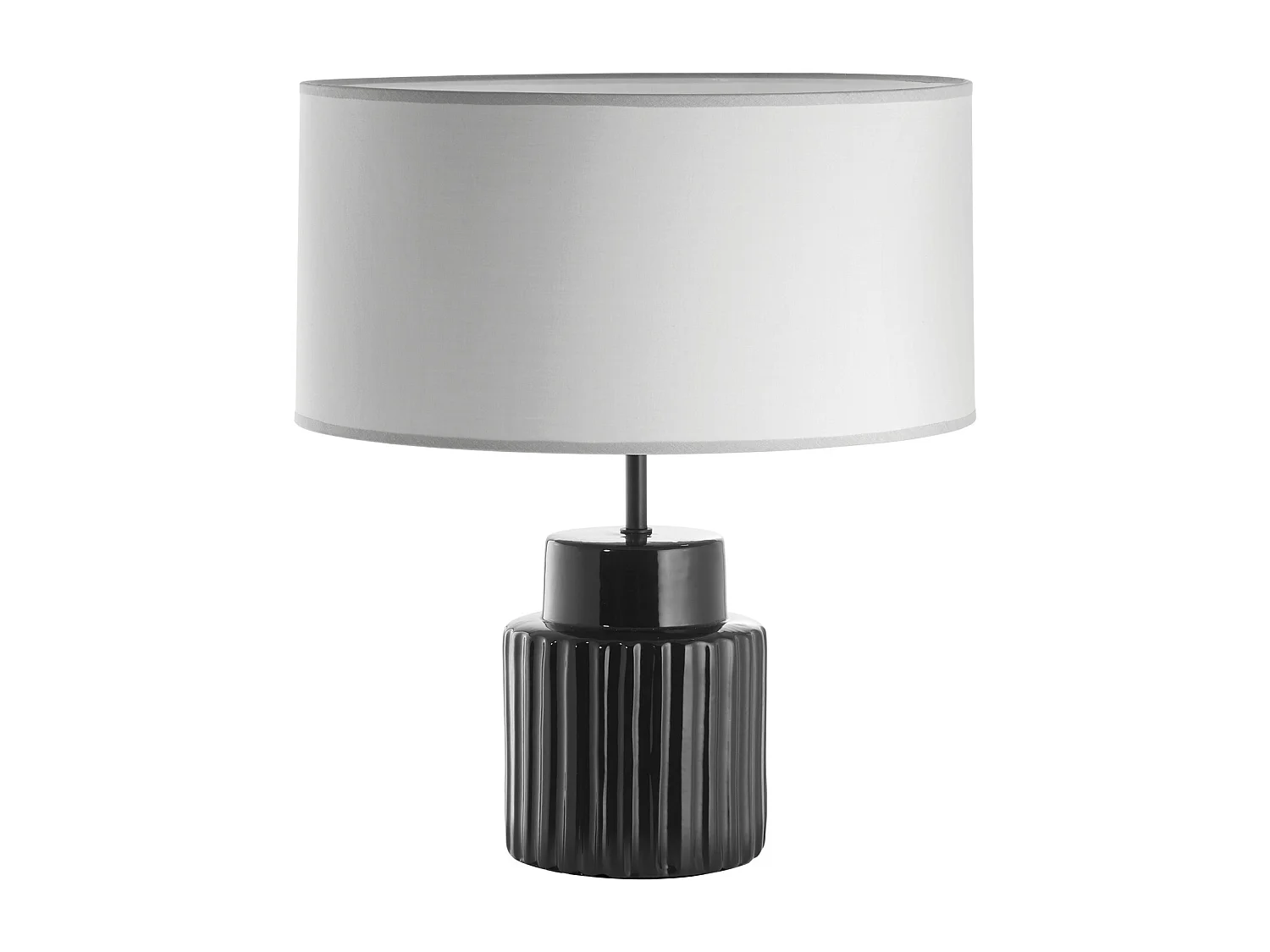 Lampada da tavolo in ceramica-h.46.5cm x d.ø38cm-e27 15w-ip20-on&off-ceramica-nero,bianco