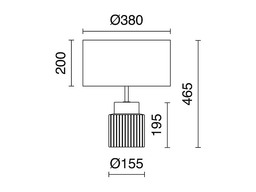Lampe de table en céramique-h46,5cm x d.ø38cm-e27 15w-ip20-on&off-céramique-noir,blanc