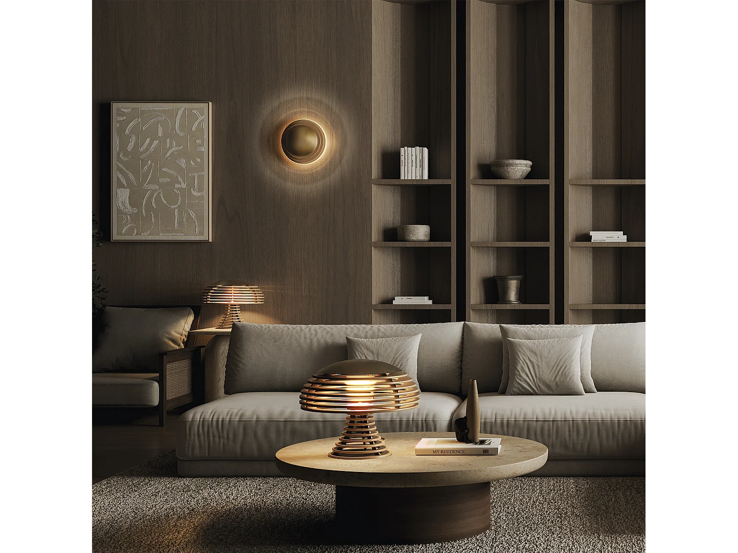 Lampada da tavolo moderna Tec-h.34,6 cm-gx53 led t2 10w-1200lm,3k-on&off-ip20