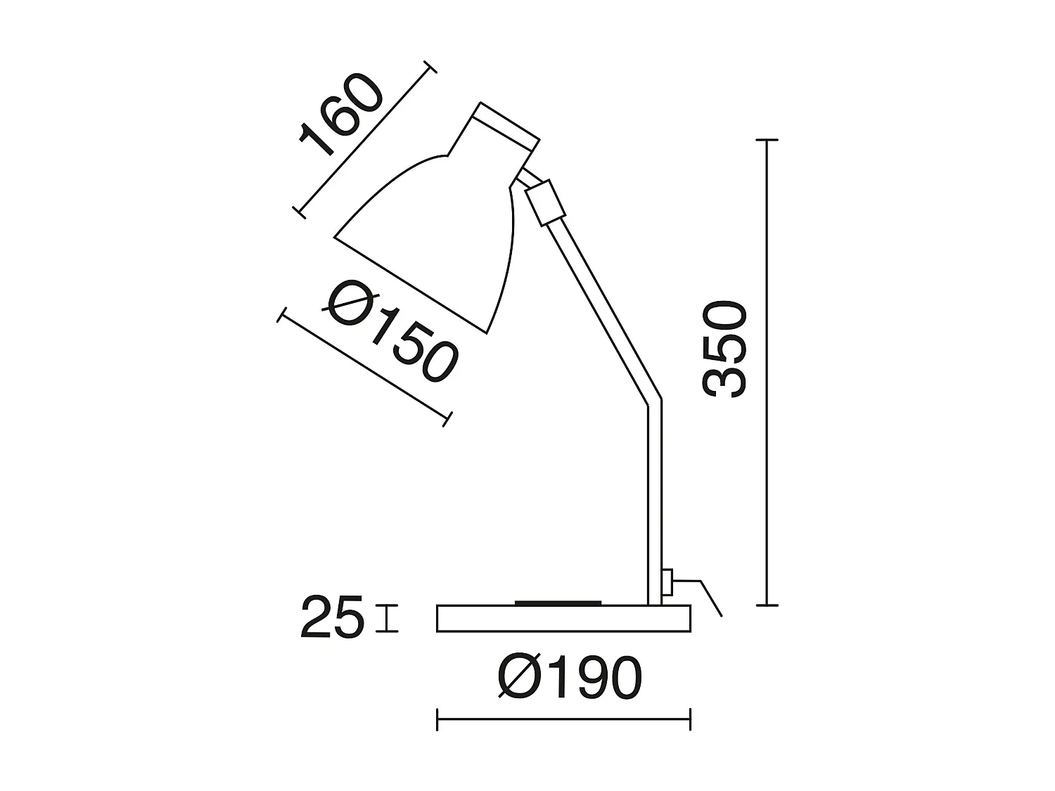 VALAN Tischlampe im klassischen und modernen Stil – Höhe 35 cm – E27 60 W – IP20 – 350 ° – Ladebasis – 1,5 Meter Kabel – an/aus – Stahl und Holz – Mokka