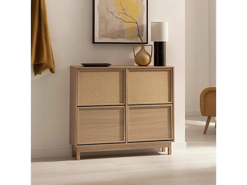 Zapatero doble de Fibra natural Natural 90 x 105- Bora