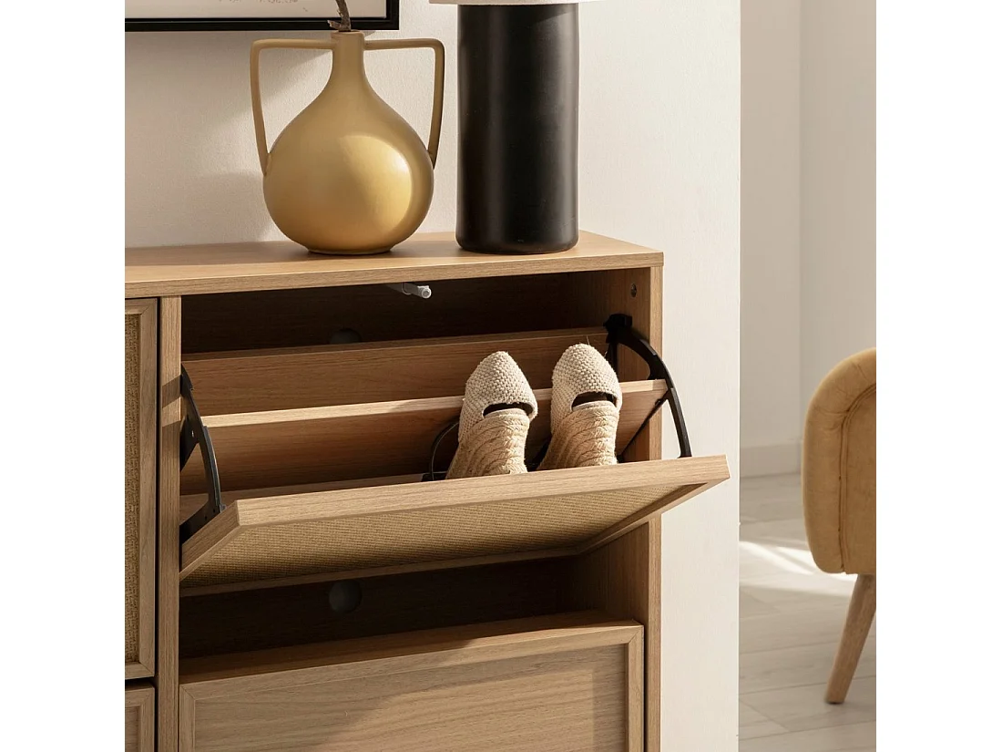 Zapatero doble de Fibra natural Natural 90 x 105- Bora