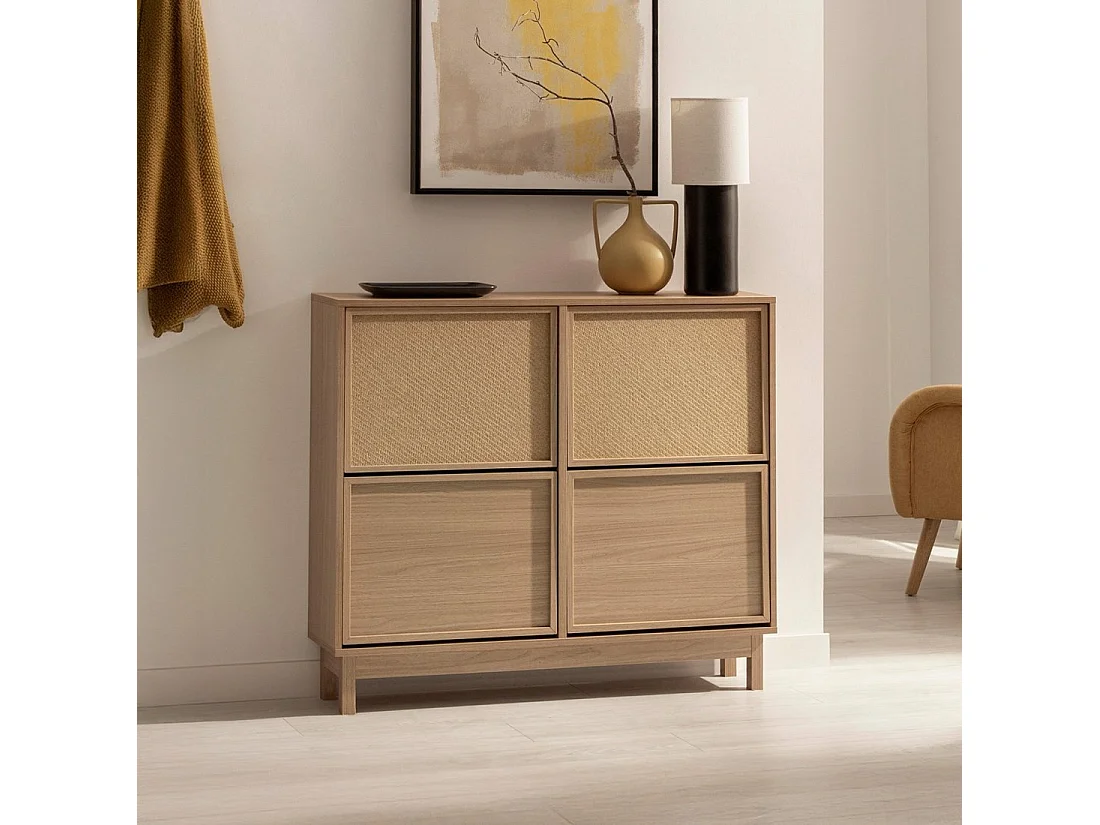 Zapatero doble de Fibra natural Natural 90 x 105- Bora