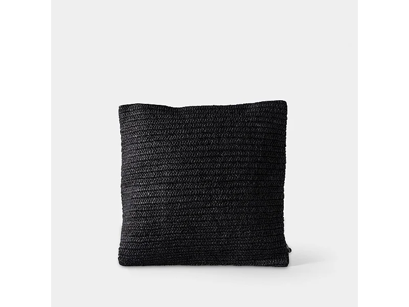 Coussin en fibre naturelle noir 45x45 cm-Nomad