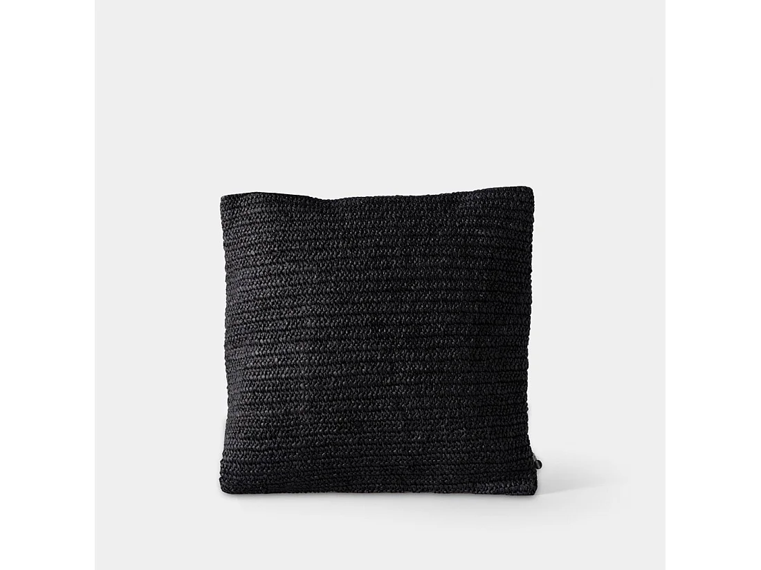 Coussin en fibre naturelle noir 45x45 cm-Nomad