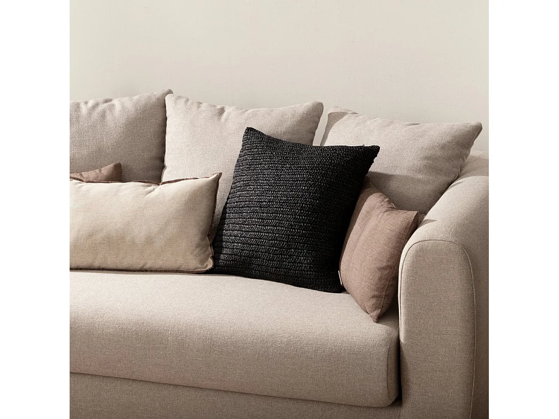 Coussin en fibre naturelle noir 45x45 cm-Nomad