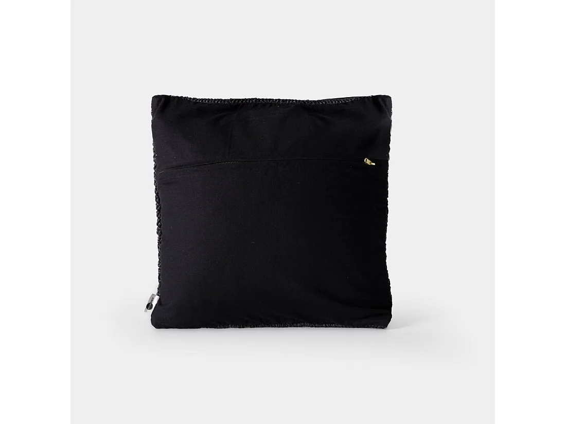 Coussin en fibre naturelle noir 45x45 cm-Nomad