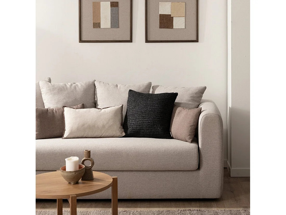 Cojín de Fibra natural Negro 45 x 45- Nomad