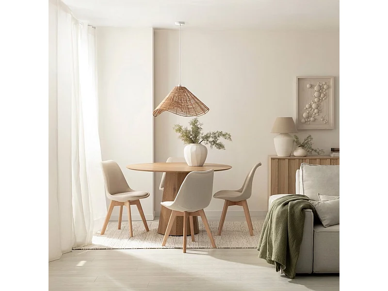 Chaise de salle à manger en tissu beige 49x82 cm-Kler