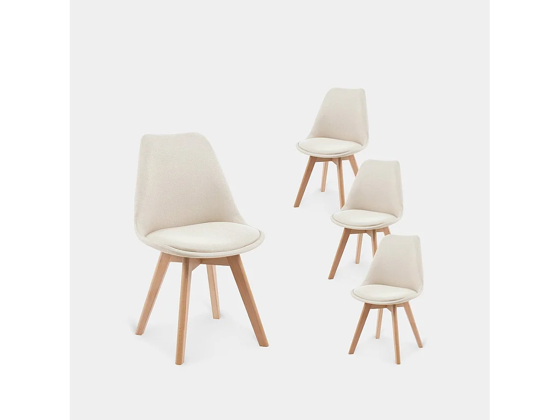 Chaise de salle à manger en tissu beige 49x82 cm-Kler