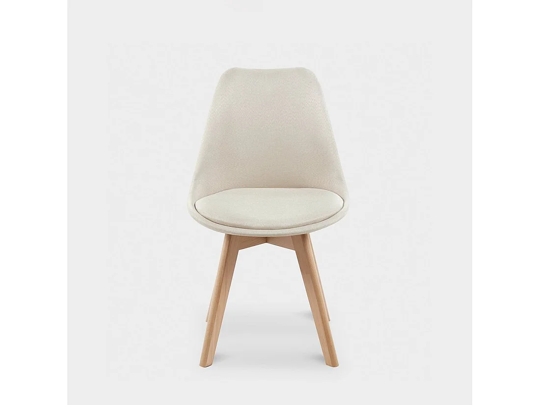 Chaise de salle à manger en tissu beige 49x82 cm-Kler