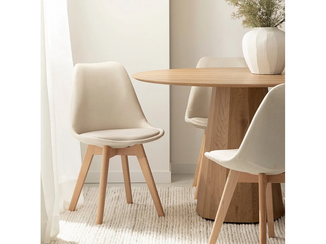 Chaise de salle à manger en tissu beige 49x82 cm-Kler