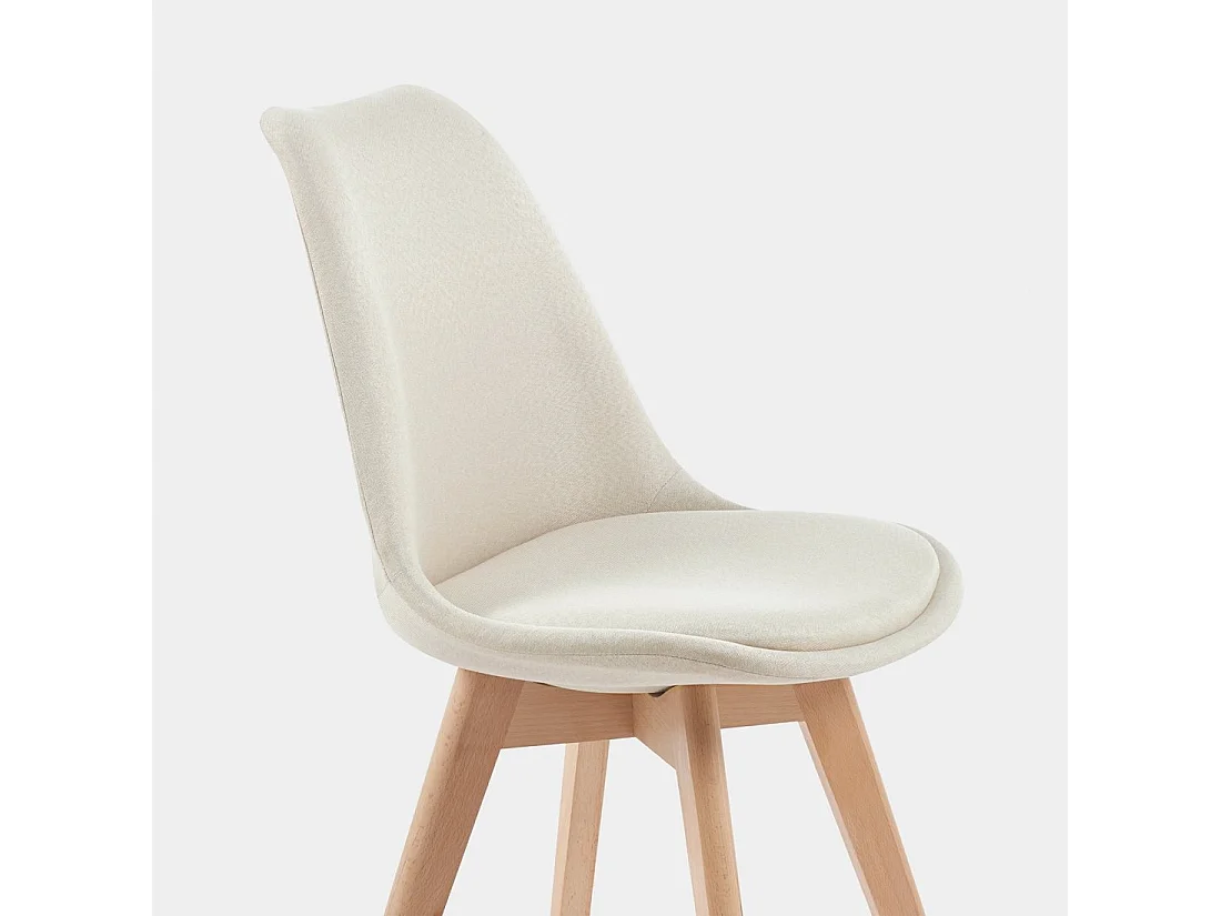 Chaise de salle à manger en tissu beige 49x82 cm-Kler