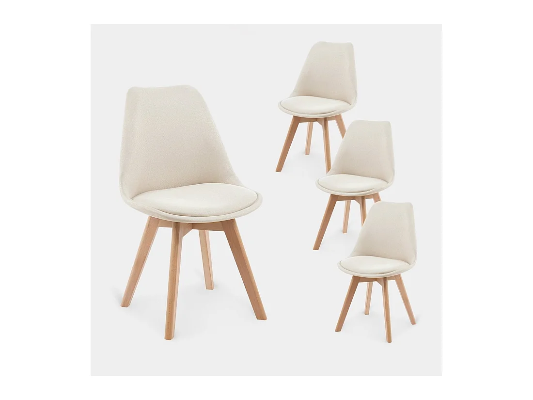 Chaise de salle à manger en tissu beige 49x82 cm-Kler