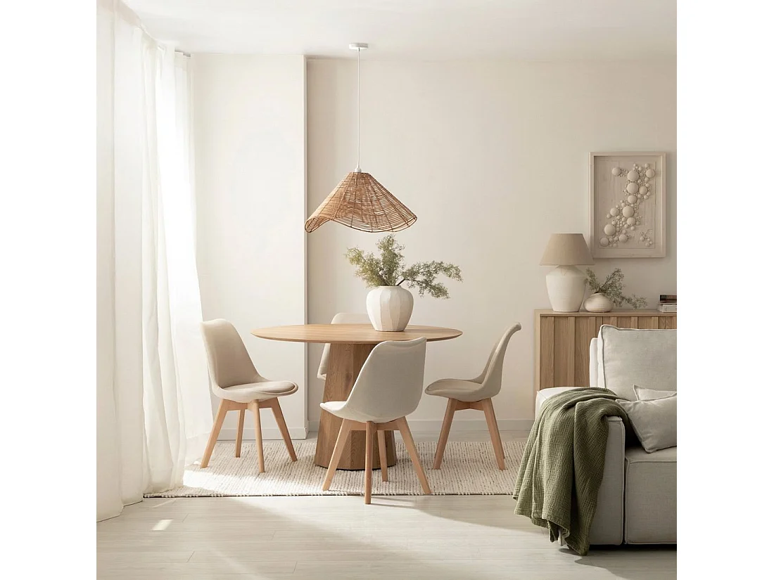 Chaise de salle à manger en tissu beige 49x82 cm-Kler