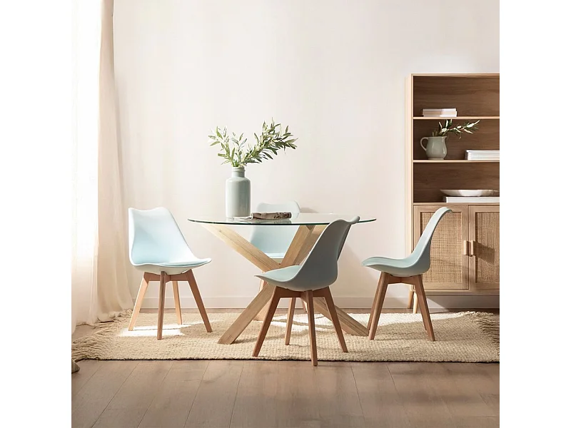 Chaise d'extérieur en plastique bleu 48x82 cm-Kler