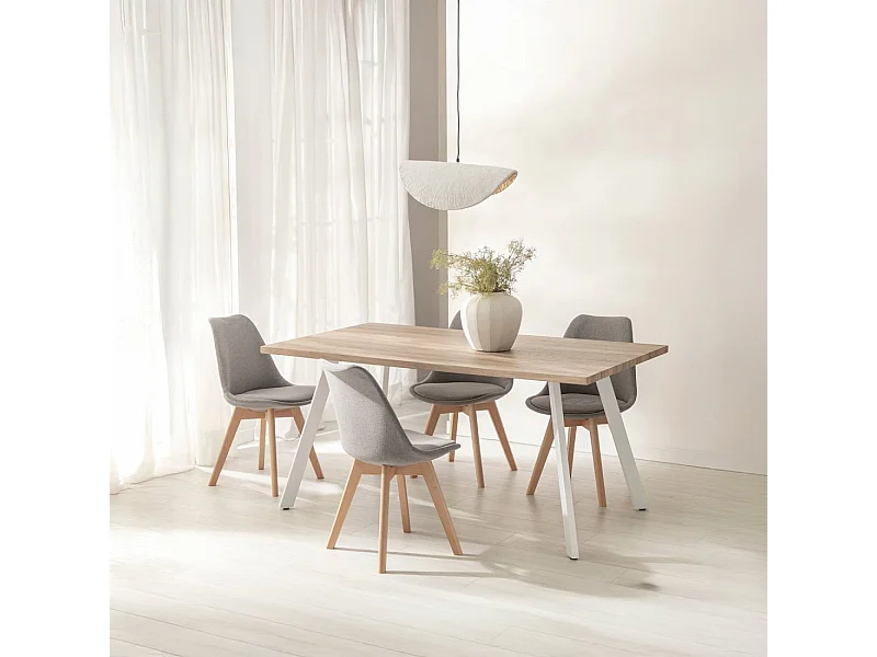 Chaise de salle à manger en tissu gris 49x82 cm-Kler