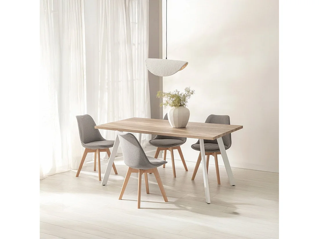 Chaise de salle à manger en tissu gris 49x82 cm-Kler