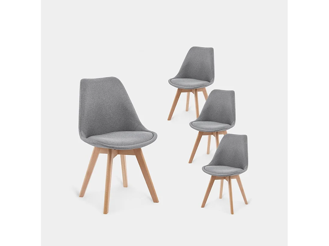 Chaise de salle à manger en tissu gris 49x82 cm-Kler