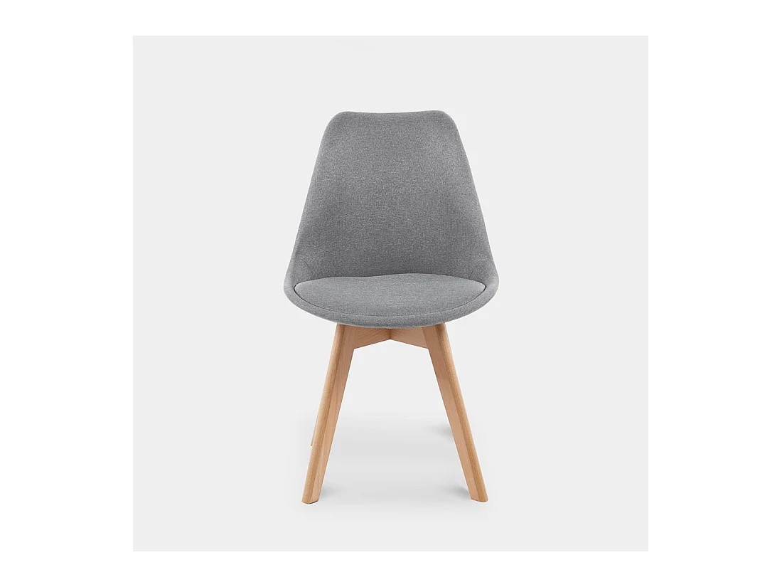 Chaise de salle à manger en tissu gris 49x82 cm-Kler