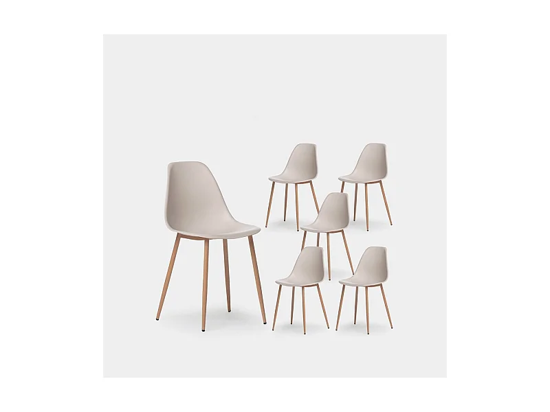 Chaise d'extérieur en plastique beige 45x80 cm-Nina