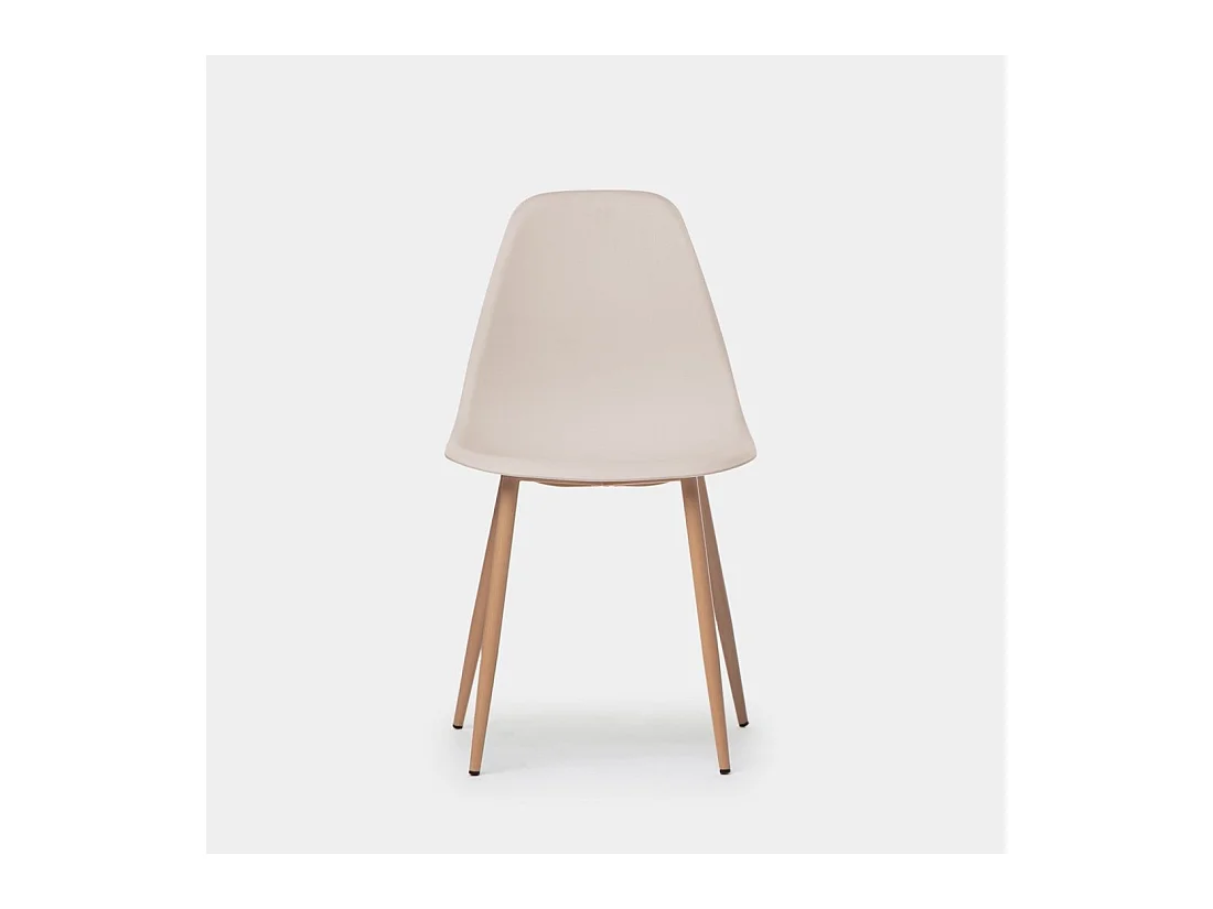 Chaise d'extérieur en plastique beige 45x80 cm-Nina