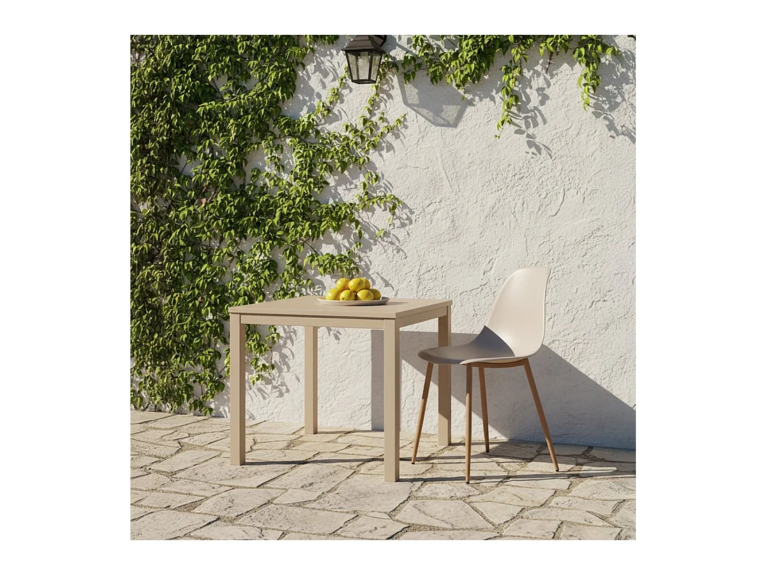 Chaise d'extérieur en plastique beige 45x80 cm-Nina