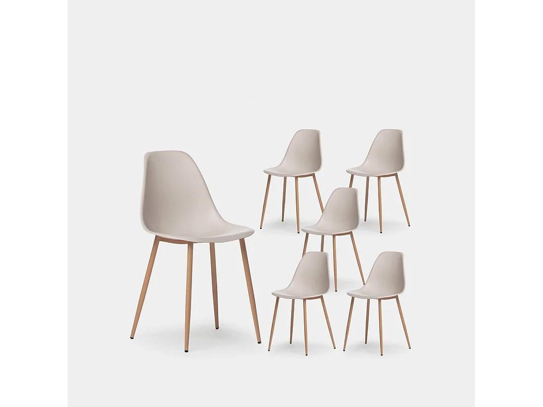 Packs 6 sillas Beige 45 x 80 cm