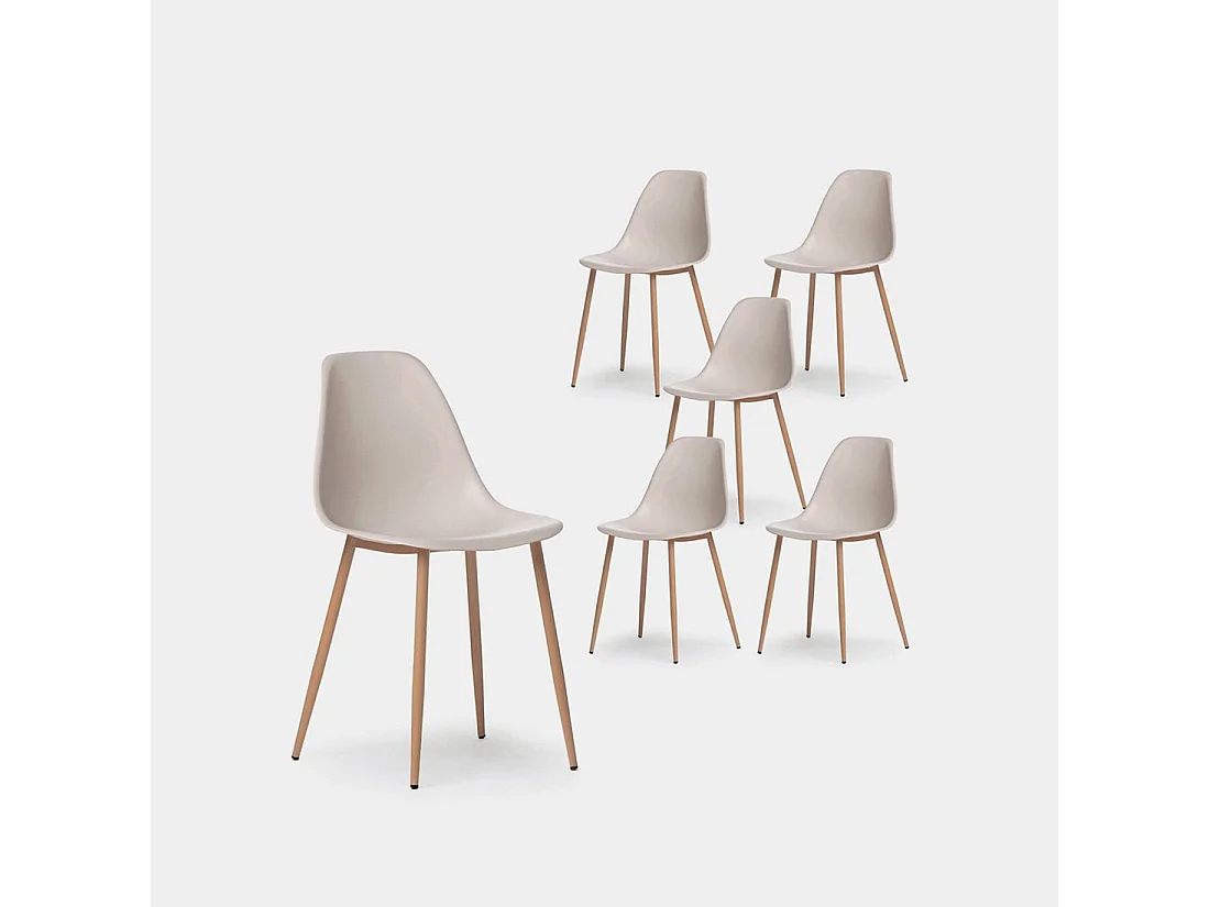 Chaise de jardin en plastique beige 45x80 cm-Nina
