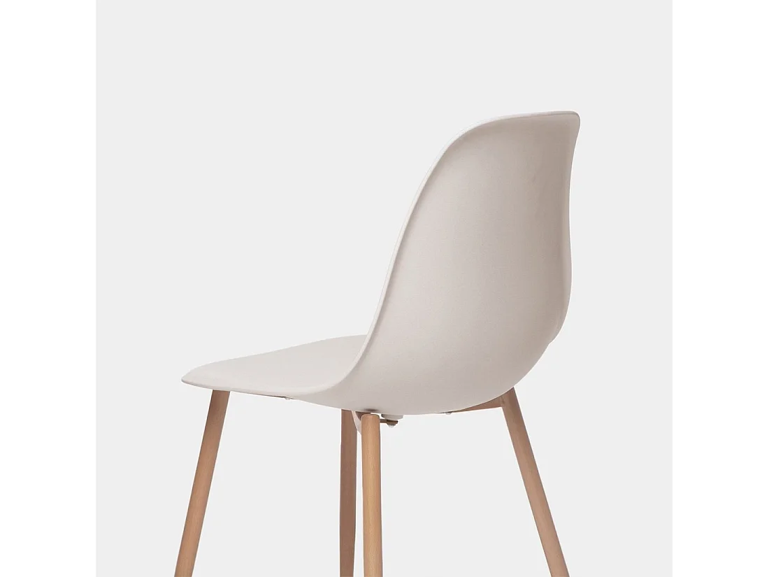 Chaise de jardin en plastique beige 45x80 cm-Nina