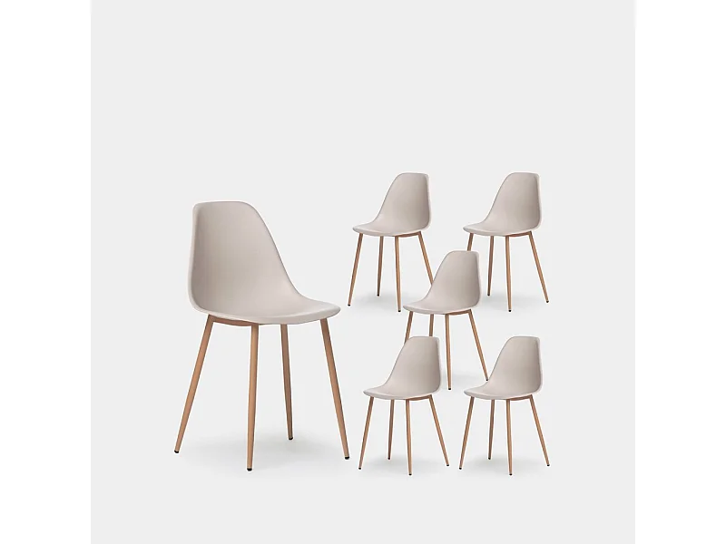 Chaise d'extérieur en plastique beige 45x80 cm-Nina