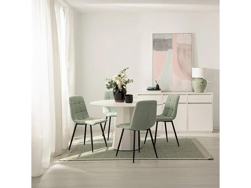 Chaise de salle à manger en polyester menthe 45x86 cm-Ailan