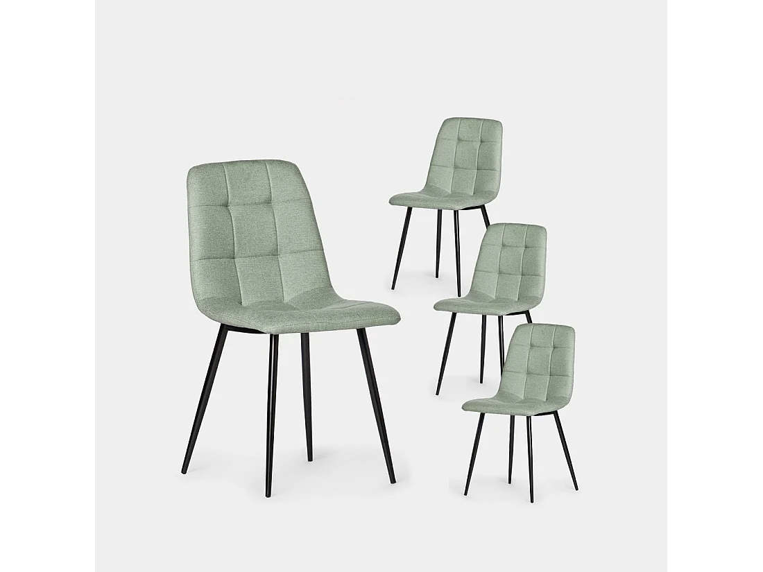 Chaise de salle à manger en polyester menthe 45x86 cm-Ailan