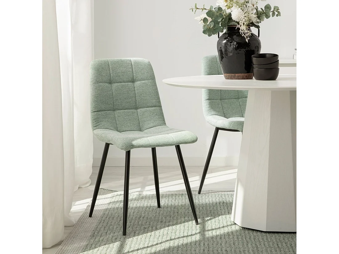 Chaise de salle à manger en polyester menthe 45x86 cm-Ailan