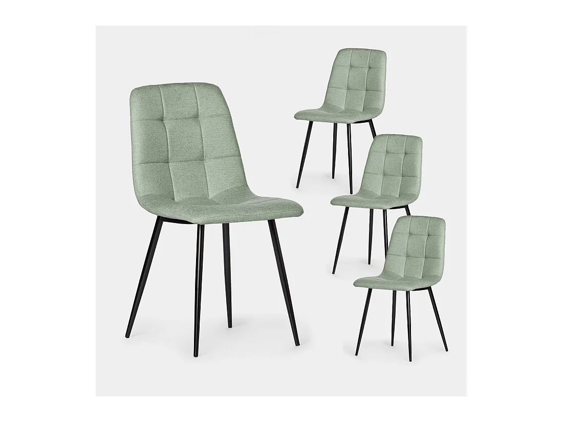 Chaise de salle à manger en polyester menthe 45x86 cm-Ailan