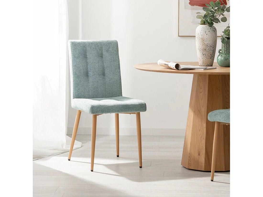 Chaise de salle à manger en tissu menthe 44x92 cm-Leia