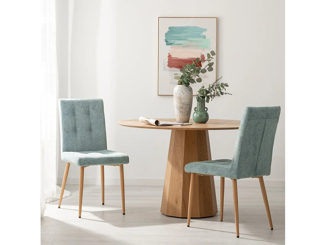 Chaise de salle à manger en tissu menthe 44x92 cm-Leia
