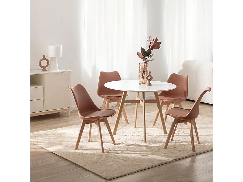 Chaise d'extérieur en plastique terracotta 48x82 cm-Kler